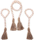 Wood Bead Garland Farmhouse Beads Wood Bead Garland with Tassel Prayer Beads Farmhouse Decor Wood Bead Strands