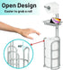 Upgrade Toilet Paper Holder Stand, Silver Gray Freestanding Toilet Paper Roll Holders with Shelf, Bathroom Tissue Storage Rack