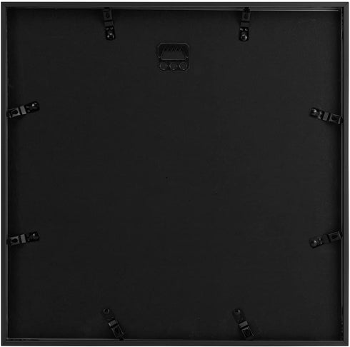 Golden State Art, 12x12 Aluminum Photo Frame - Ivory Mat for 8x8 Picture - Swivel Tabs - Sawtooth Hangers - Landscape/Portrait - Wall Mounting - Real Glass (Black)