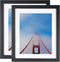 Picture Frames 10x12 Picture Frame Set of 2,Display Pictures 8x10 with Mat or 10x12 Without Mat for Wall or Tabletop Display Gallery Photo Frames,Pre-Installed Wall Mounting Hardware (Black)