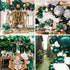 PartyWoo Black Gold and Green Balloons, 60 Pcs 12 Inch Green Balloons, Black Balloons and Gold Balloons, Green Gold Black Balloons for Black Party Decorations, Green Birthday Decorations