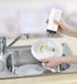 Wenko Easy Squeez-e Washing, Refillable Dish Liquid and Hand Soap Kitchen and Bathroom, Countertop Dispenser, 2.4 x 2.4 x 5.5 inches, White