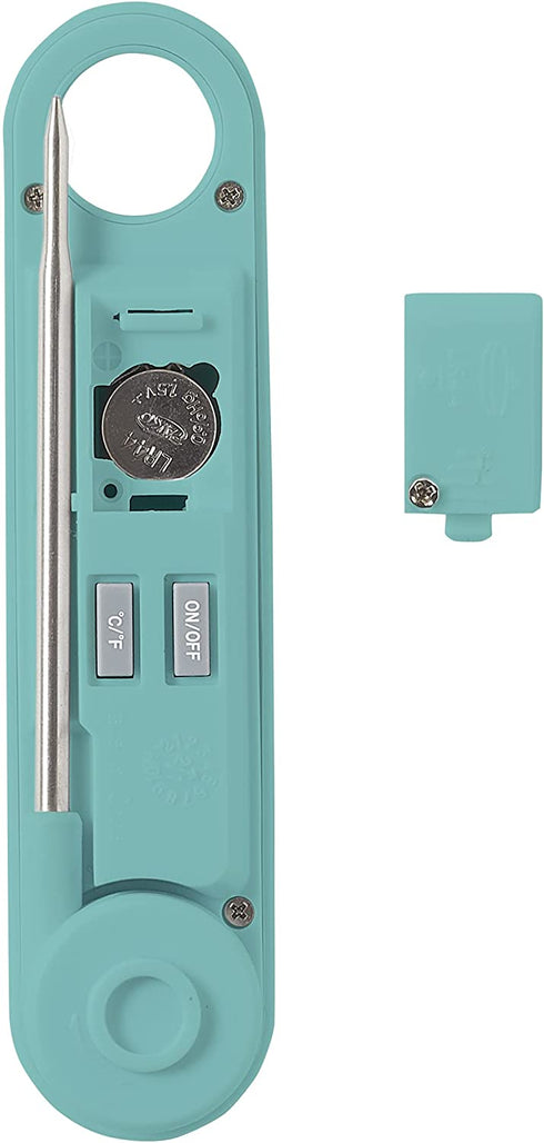 Taylor Precision Products Folding Stem Display Food Instant Read Digital Thermometer, 0.7 Inch LCD Readout, Teal