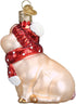 Old World Christmas Ornaments: Snowy Pig Glass Blown Ornaments for Christmas Tree (12419)