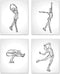 Minimalist Figure Skating Ice Dancing Wall Art Prints - Set of 4 (8x10) Inch Unframed Poster Photos