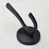 Mellewell Double Robe Hook 4-1/5'' Height Heavy Duty Towel Coat Hooks Wall Mounted Matte Black, 2 Pack, 09001D
