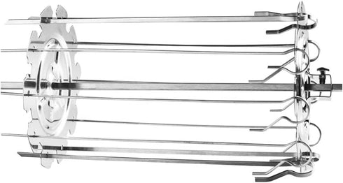 ZSooner BBQ Steel Metal Roaster Rotisserie Skewers Needle Cage Oven Kebab Maker Grill
