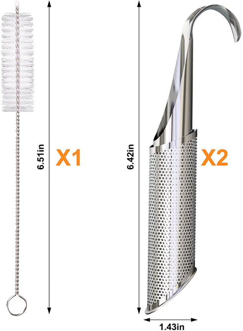 Juome Tea Infuser, 2 Pcs Stainless Steel Tea Diffuser Tea Strainers for Loose Tea, Tea Steeper for Rose, Spices, Coffee, Long-Handle Tea Filter