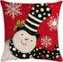 7COLORROOM Set of 4 Christmas Red Pillow Cover Lovely Snowman Festival Throw Cushion Cover Home Decorative Winter Cotton Linen Pillowcases 18" x 18"(Snowman)