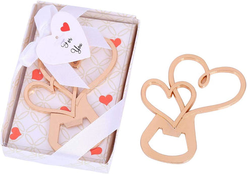 Double Heart Bottle Opener Wedding Favors And Gifts with Exquisite packaging Box Wedding Gifts For Guests Wedding Baby Shower Souvenirs Party Supplies 12pcs WeddParty(Double Heart)