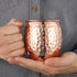 Moscow Mule Copper Mugs, Beer Glasses, Gift Set of 2, 16 oz, Food Safe HandCrafted Hammered Mug Pure Solid Copper Beer Mugs Wine Tumbler Cups, xmas Gift Set With 2 Cocktail Copper Straws