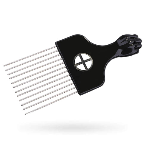 Afro Pick, Hair Pick, Metal Pick Comb, Detangle Wig Braid Hair Styling Comb, Hair Comb Pick(1 pack)