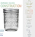 Ball Mason Quilted Crystal Jars 8 oz Regular Mouth Glass Bundle with Non Slip Jar Opener- Set of 6 Half Pint Size Mason Jars - Canning Glass Jars with Lids