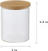 YININE Bamboo Vanity Tray, Bathroom Tray Organizer Glass Qtip Holder Dispenser Apothecary Jars for Cotton Swabs Balls Round Pad Perfume Candles Cosmetics Jewelry Makeup