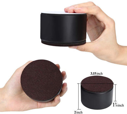 Ezprotekt Bed and Furniture Round Risers, 4 Pack Elevator up to 2 Per Riser and Lifts up to 5,000 LBs - Protect Floors Wont Scratch Wood and Carpet Surface Anti Slip Bottom (Round,2 Inch Black)