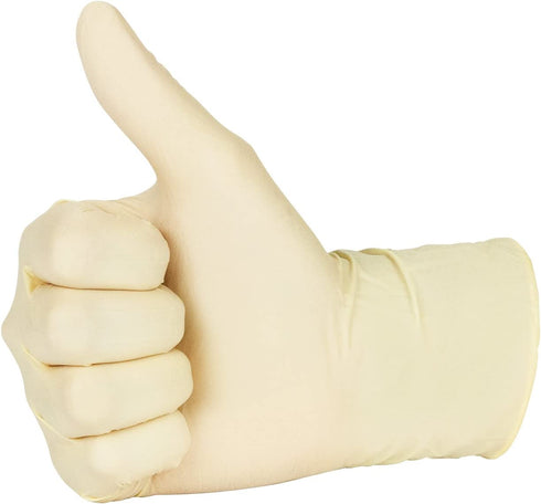 New Disposable Latex Gloves, Powder Free Large. (100 Gloves Per Box)