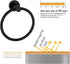 GAPPO Bathroom Hardware Accessories Set Matte Black 2 Piece SUS 304 Stainless Steel Wall Mounted Hand Towel Ring Toilet Paper Holder