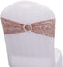 iEventStar Sequin Strech One-Sided Chair Bands Chair Sashes Front Side Sequin Wedding Party Event Decoration 10pcs (Rose Gold, 10)