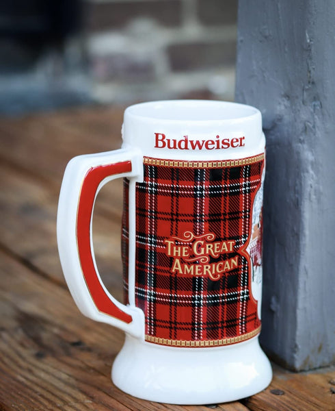 2021 Budweiser Plaid Holiday Christmas Stein