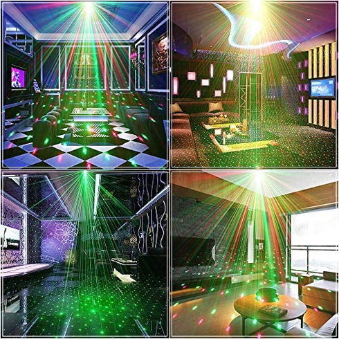 Party Lights,Disco DJ Lights Rave Stage Lighting Projector Effect Sound Activated Flash Strobe Light with Remote Control for Parties Home Show Bar Club Birthday KTV DJ Pub Karaoke Christmas Holiday