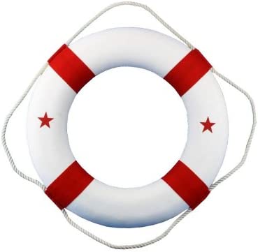 Hampton Nautical Lifering, 20", Red