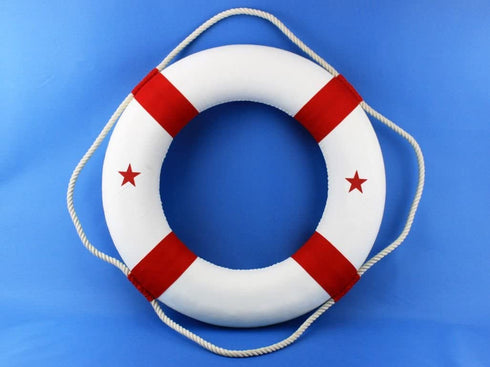 Hampton Nautical Lifering, 20", Red