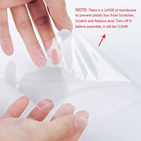 LaRibbons 10Pcs PET Clear Box, Transparent Boxes, Candy Box, Clear Gift Boxes for Wedding, Party and Baby Shower Favors, 6" L x 6" W x 6" H