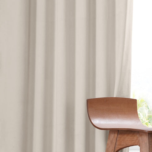 HPD Half Price Drapes VPCH-P Signature Blackout Velvet Curtain (1 Panel), 50 in x 84 in, Neutral Ground