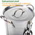 T586 4L Silver Metal Galvanized Double Walled Ice Bucket Set With Lid And Scoop