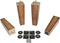 ProFurnitureParts Sandstone 9" Tall Tapered Wood Sofa Legs w/Anti-Skid Pads, Leg Plates Included Set of 4