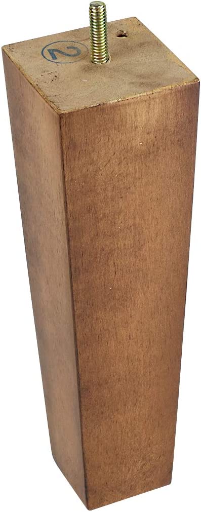 ProFurnitureParts Sandstone 9" Tall Tapered Wood Sofa Legs w/Anti-Skid Pads, Leg Plates Included Set of 4