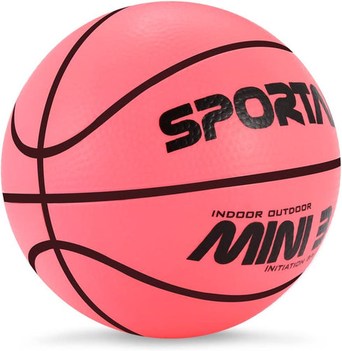 Mini Basketball Toys for Kids - Toddlers Basketball ,Small and Cute Bouncy - Beach Ball, Safe and Soft to Handheld 5" Pink Basketball, No Pump