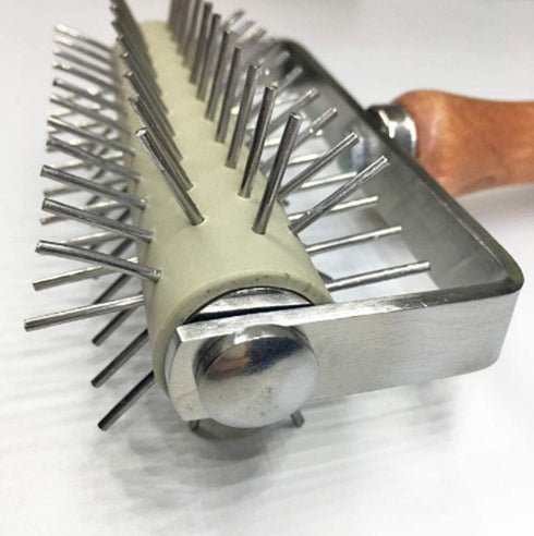 Mazaashop Handle Roller Docker Stainless Steel for Pizza Cake Pie Homemade Baking