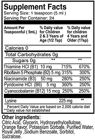 Apetimax Vitamins Lysine Royal Jelly Promotes Appetite Syrup for Adults and Kids (4oz for Kids)