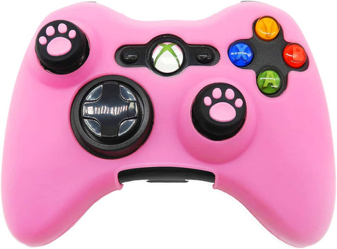BRHE Cool Silicone Protector Cover Case Anti-Slip Soft Comfort for Xbox 360 Controller Skin (Pink)