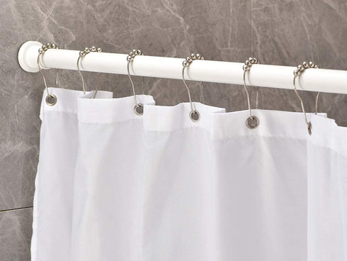BRIOFOX Tension Curtain Rod 27-43 Inches, Rust-Resistance Shower Curtain Rod for Windows or Doorways, Matte White
