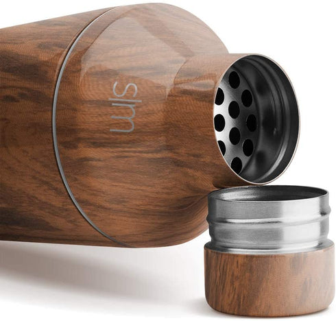 Simple Modern Cocktail Martini Shaker with Jigger Lid Gift Set | Vacuum Insulated Boston Mixer Stainless Steel | Compatible with Classic Tumbler Collection | Wood Grain