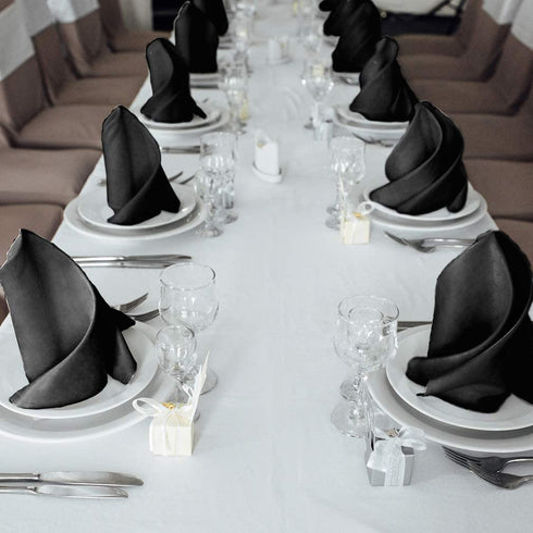 Talvania Cloth Dinner Napkins - 12 Pack Luxuriously Soft & Hotel Quality Cotton Napkins, Brilliant Fabric Napkins (18 X 18) Perfect for Events, Hotel & Home Use (Black)