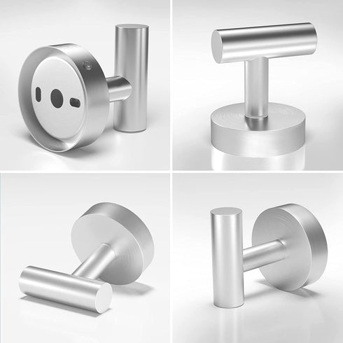 Towel Hooks for Bathrooms Towel Hook 4 Pack Bathroom Towel Hooks Brushed Nickel Robe Hook for Cabinet Closet Door Towel Hooks for Bathroom Wall Mounted Brushed Nickel Towel Hook