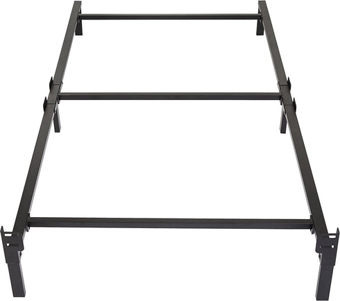 Amazon Basics Metal Bed Frame for Box Spring and Mattress, Easy Tool-Free Setup - Twin, 6-Leg Base