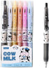 Jisomin Giant star Cute Milky Cow Pens, Retractable Gel Pens, Black Gel Ink Pens, 0.5mm, Bullet Point, Perfect for Office School Supplies Gifts for Boys Girls,Pack of 6pcs (Milky Cow)