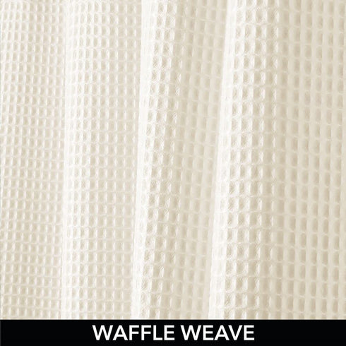 mDesign Hotel Quality Polyester/Cotton Blend Machine Washable Fabric Shower Curtain with Waffle Weave and Rust-Resistant Metal Grommets for Bathroom Showers and Bathtubs - 72" x 72" - Sand/Khaki