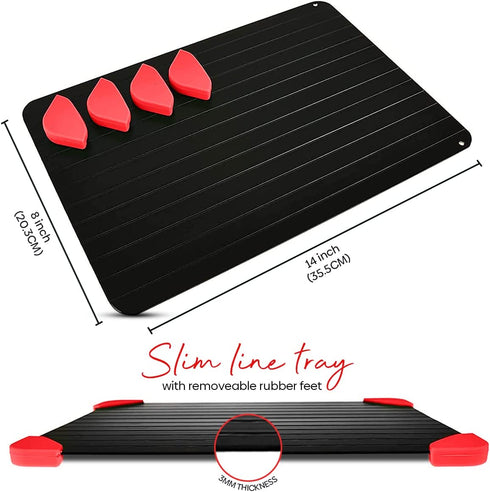 Skyytel Defrosting Tray for Frozen Meat - Fast and Easy Way of Thawing Food - Natural Heating Defrosting Plate Board - Large Size Thawing Plate - Includes Pack of 8 Pieces