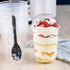 INDRAH 50 Sets 16 oz Clear Plastic Cups With Dome Lids (No Hole) and Sporks, Disposable Parfait Cups Dessert Cups for Fruit Yogurt Smoothie Iced Cold Drinks, No Leaking