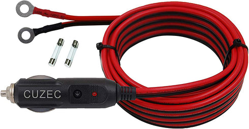 CUZEC Heavy-Duty 15A Male Plug Cigarette Lighter Adapter Power Supply Cord with 13.1ft / 4m 16 AWG Cable Wire for Car Inverter Air Pump Electric Cup and DIY