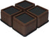 aspeike 3 or 6 INCH Bed and Furniture Risers Set of 4, Durable and Stackable Square Bed Lifts - Lifts Up to 2200 LBs (A Large Area of Groove with Anti Slip Mat) Pack of 4, Brown