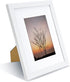 Nacial Picture Frame, Multi Photo Frames Sets 5x7 8x10 11x14 with Mat Wood Grain Wall Frame for Tabletop Display or Wall Mounting 4 Pack (5''x7'', White)