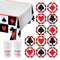 Casino Night Party Pack - Plastic Beverage Cups, Drink Coasters, and Table Cover Set (Serves 12)