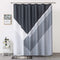 Black Shower-Curtain Grey Water-Repellent Gray-Modern-Bathroom - Black White Grey Geometric Shower Curtain 72×72 Inch
