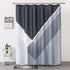 Black Shower-Curtain Grey Water-Repellent Gray-Modern-Bathroom - Black White Grey Geometric Shower Curtain 72×72 Inch